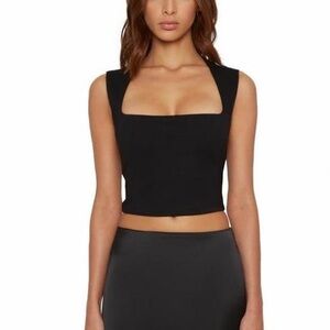 Danielle Guizio Celestial crop top in black